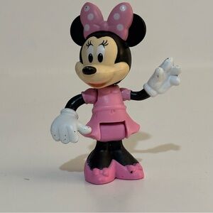 Disney Minnie Mouse Pink & Black Figurine with Polka-Dot Bow